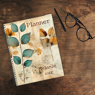 Rustic Turquoise And Rust Custom Planner