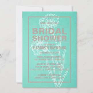 Rustic Turquoise Bridal Shower Invitations