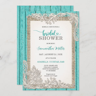 Rustic Turquoise Bridal Shower Invite