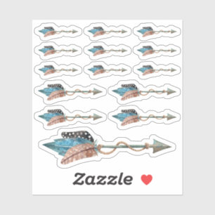 Rustic Turquoise Feathers Tribal Arrow Boho Chic