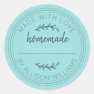 Rustic Turquoise Homemade Label