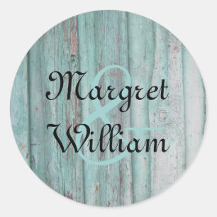 Rustic Turquoise Painted Wood Envelope Seal