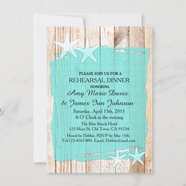 Rustic turquoise rehearsal dinner invites tq1 (Front)