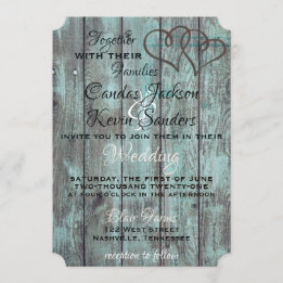 RUSTIC TURQUOISE WEDDING INVITE