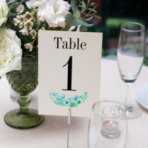 Rustic Turquoise Wreath Wedding Table Number
