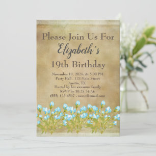 Rustic Tuscan Gold Birthday Invitation