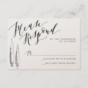Rustic Tuscany Calligraphy Reply Card