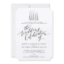 Rustic Tuscany Calligraphy Wedding Invitation