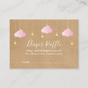 Rustic Twinkle Twinkle Diaper Raffle Baby Shower Enclosure Card