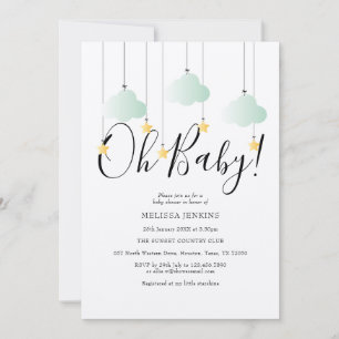 Rustic Twinkle Twinkle Oh Baby Baby Shower Invitation