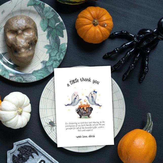 Rustic Two Little Boos Ghost Twins Baby Shower  Thank You Card (Rustic Two Little Boos Ghost Twins Baby Shower Thank You Card)