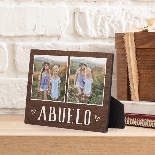 Rustic Two Photo Abuelo Grandpa Plaque
