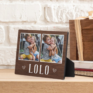 Rustic Two Photo Lolo Grandpa Plaque