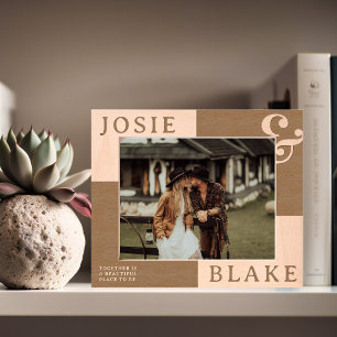 Rustic Two-Tone Personalised Couple Photo  Etched Frames