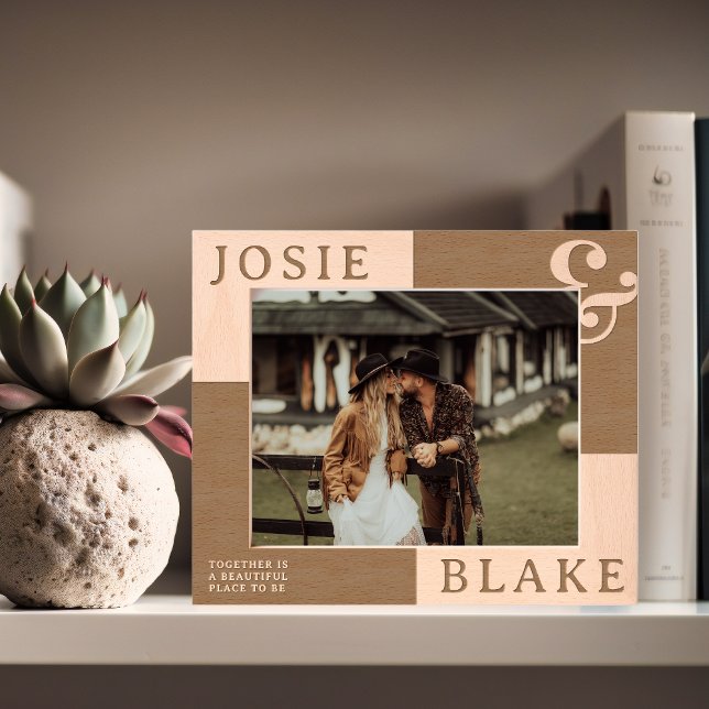Rustic Two-Tone Personalised Couple Photo  Etched Frames (Creator Uploaded)