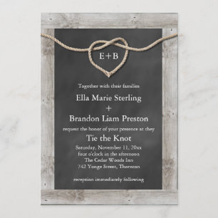 Rustic Tying the Knot Wedding Invitation