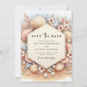 Rustic Typography Beach Wedding Save The Date
