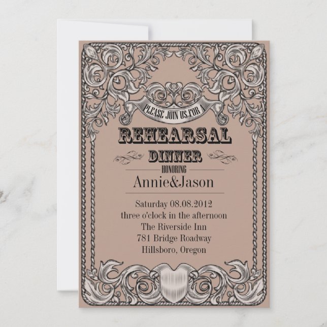 rustic typography western country wedding invitation (Front)
