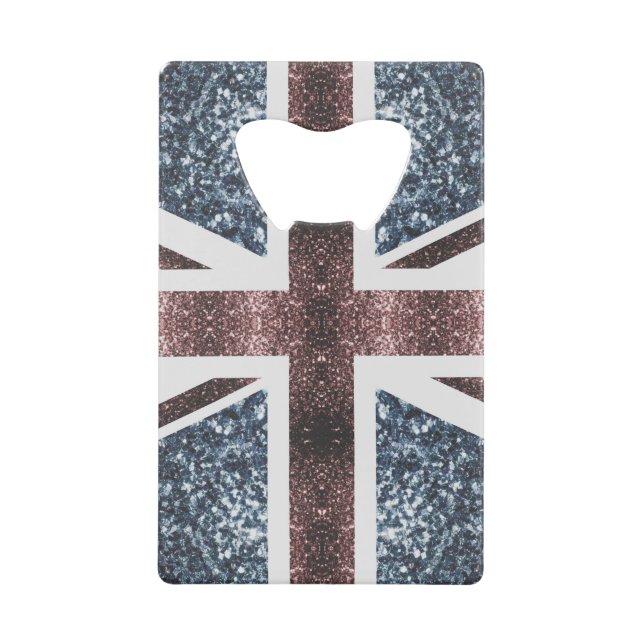 Rustic UK flag red blue sparkles glitters (Front)