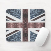 Rustic UK flag red blue sparkles glitters Mouse Mat (With Mouse)