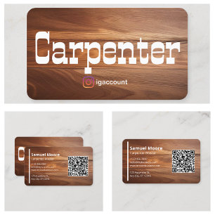 Rustic Unique Carpenter Business Card