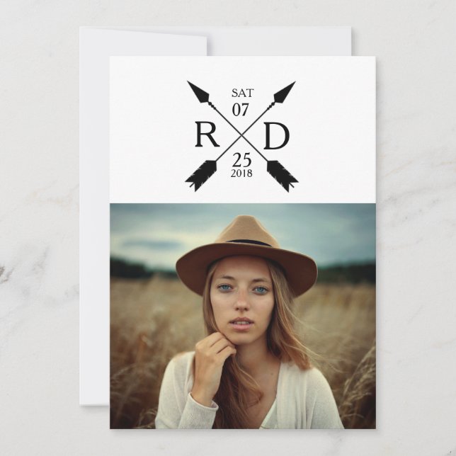 Rustic Urban Arrow Graduation Party Invite (Front)