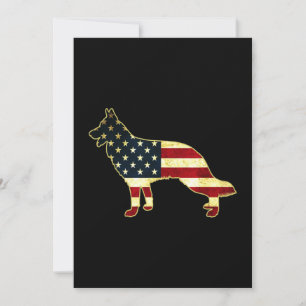 Rustic Us Flag German Shepherd Thank You Card
