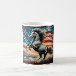 Rustic, USA white stallion Coffee Mug