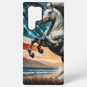Rustic, USA white stallion Samsung Galaxy Case