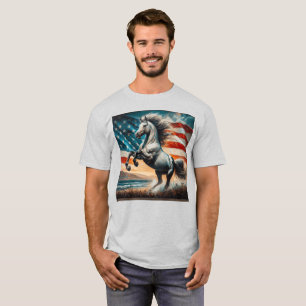Rustic, USA white stallion T-Shirt
