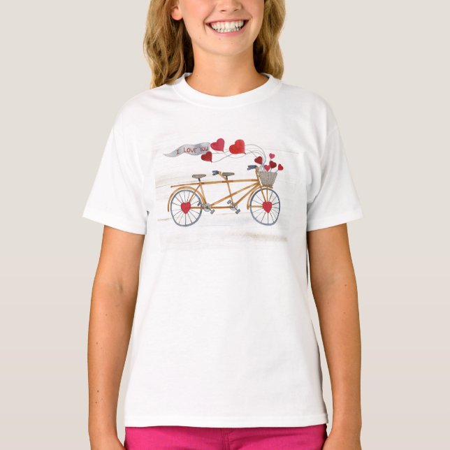 Rustic Valentine Bicycle Built For Two T-Shirt (Front)