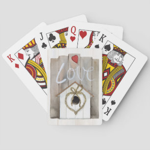 Rustic Valentine Birdhouse Playing Cards