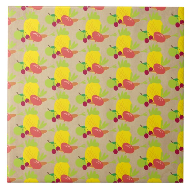 Rustic Vegetables Pattern Tile (Front)