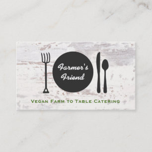 Rustic Vegetarian Farm to Table Catering Business Card