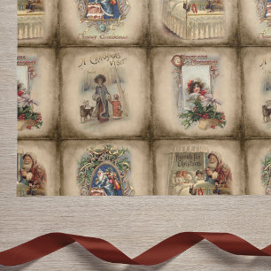 Rustic Victorian Christmas Book Covers Tissue Paper