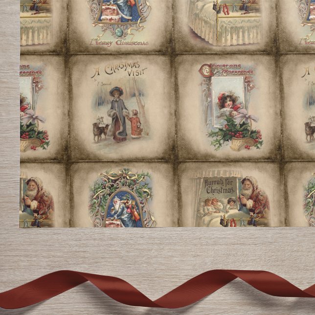 Rustic Victorian Christmas Book Covers Tissue Paper (Creator Uploaded)