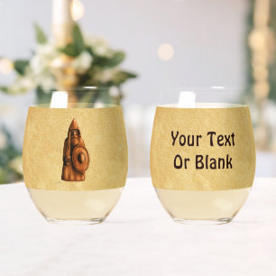Rustic Viking Stemless Wine Glass