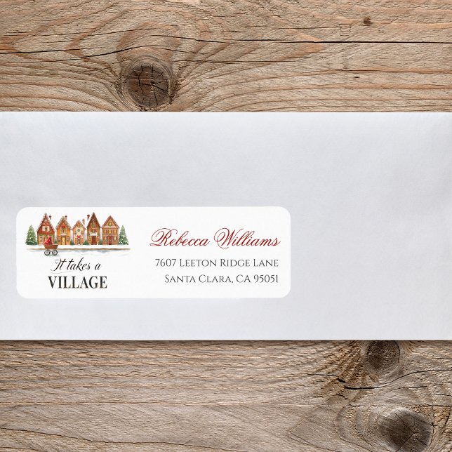 Rustic Village Houses Winter Baby Shower Address (Creator Uploaded)