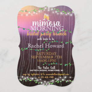 Rustic Vine & Lights Bridal Brunch Invitation