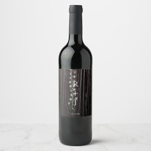 Rustic Vine & Lights Wine Label (Front)