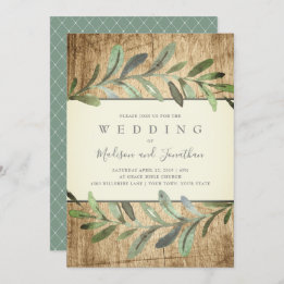 Rustic Vines Botanical Woods Wedding Invitation