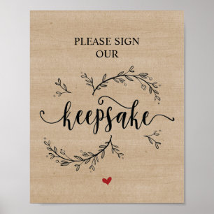 Rustic Vines, please sign our keepsake sign