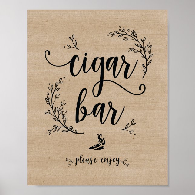 Rustic Vines Wedding Cigar Bar sign (Front)