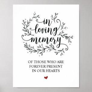 Rustic Vines Wedding In Loving Memory Sign