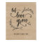 Rustic Vines Wedding Let Love Grow sign poster