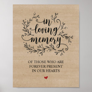 Rustic Vines Wedding Memorial Sign