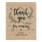 Rustic Vines Wedding Thank you Take favour sign