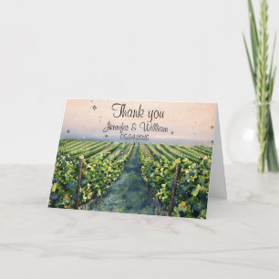 Rustic Vineyard Destination Italy Wedding   Thank You Card