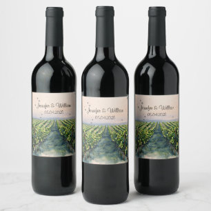Rustic Vineyard Destination Italy Wedding   Wine Label