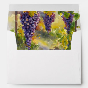 Rustic Vineyard Grapes Lemons Italy Return Address Envelope